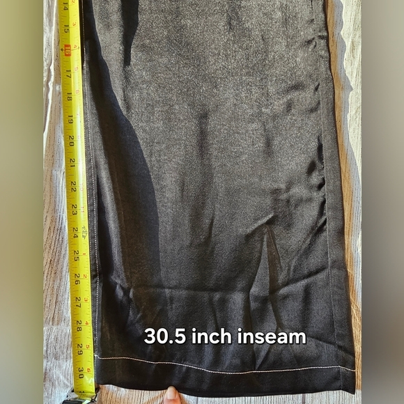 Beige Botany Size Small Wide Leg Hi-Rise Satin Feel Pants Goth Rave Grunge Y2K - Picture 10 of 12